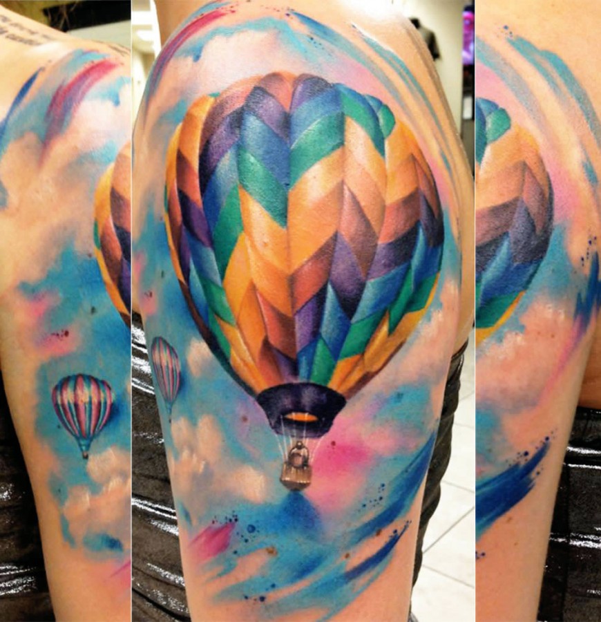 Amazing air balloon tattoo