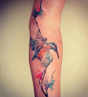Amazing bird watercolor tattoo