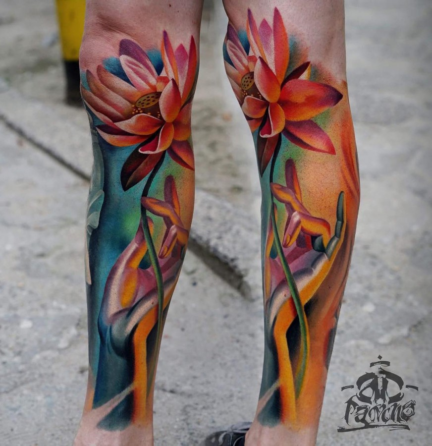 Watercolor Sleeve Tattoos