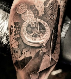 Amazing pocket watch tattoo