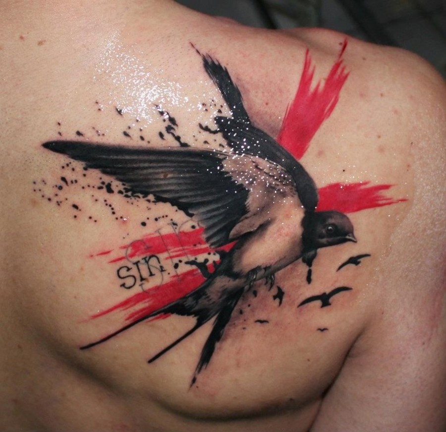 Amazing swallow tattoo design