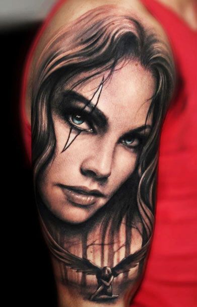 Amazing woman tattoo by Riccardo Cassese