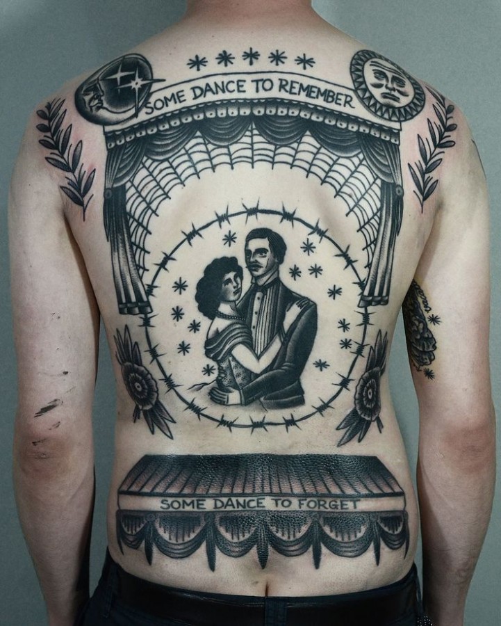 Awesome back tattoo by Philip Yarnell