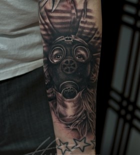 Awesome gas mask tattoo