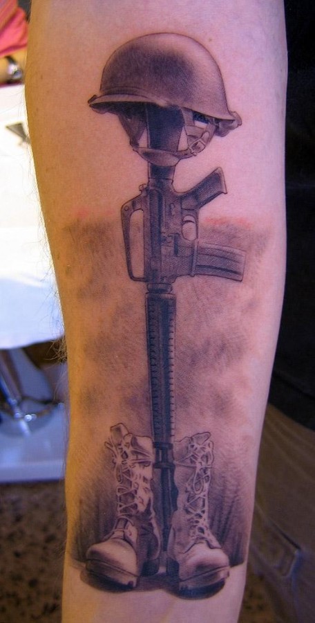 Awesome military tattoo by Xavier Garcia Boix