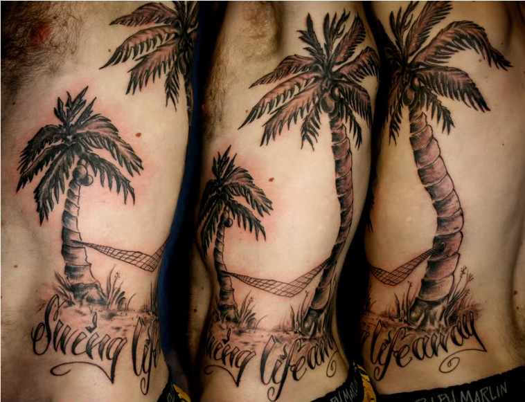 Awesome palm tree tattoo