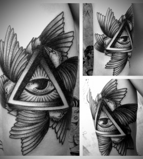 Awesome triangle eye tattoo