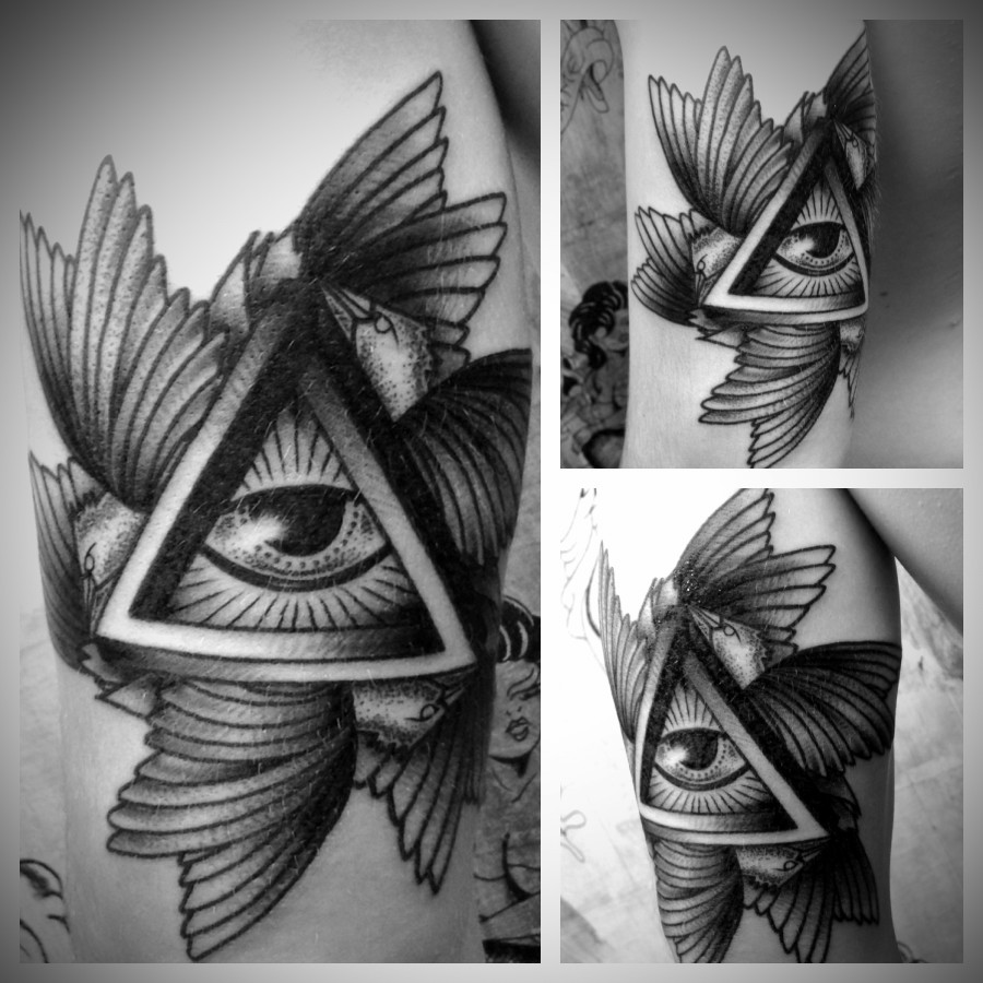 Awesome triangle eye tattoo