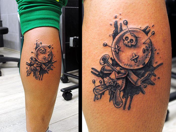 Awesome voodoo doll tattoo