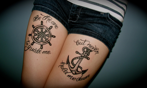 Be the one to guide me wheel tattoo