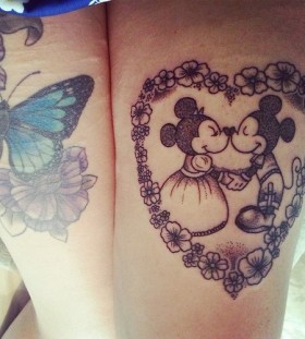 Beautiful Minnie and Mickey tattoo