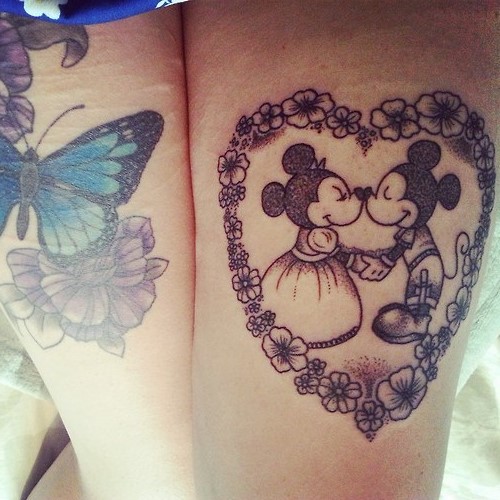 Beautiful Minnie and Mickey tattoo