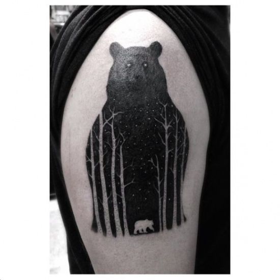 Beautiful bear tattoo by Dr Woo