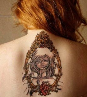 Beautiful girl frame back tattoo