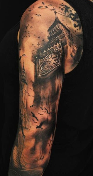 Big Ben tattoo by Florian Karg