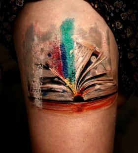 Book watercolour tattoo Book watercolour tattoo