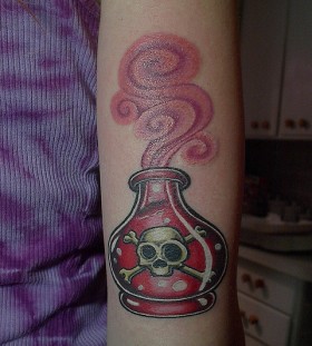 Bottle of poison tattoo
