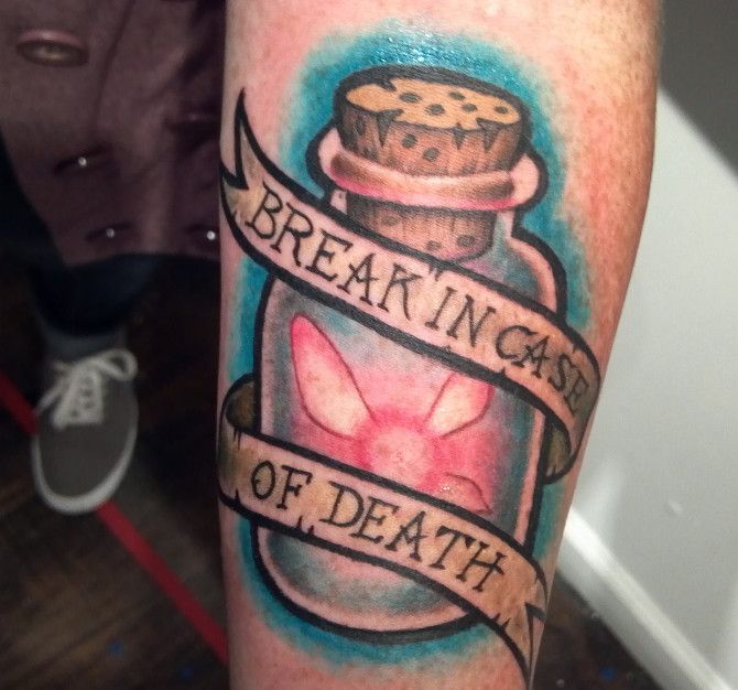 Break in case bottle tattoo