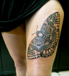 Brilliant moth leg tattoo