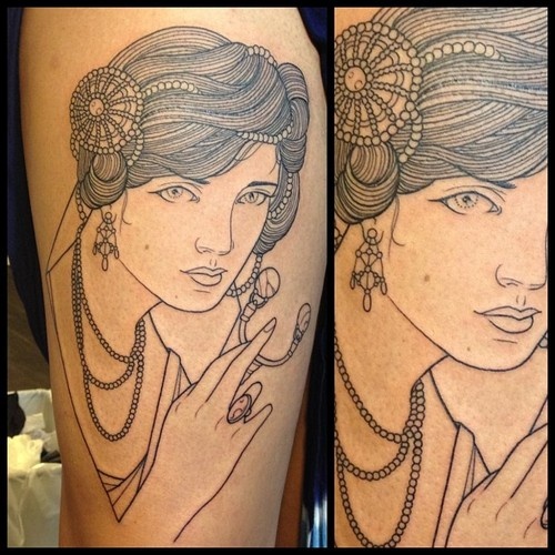 Brilliant tattoo of a woman