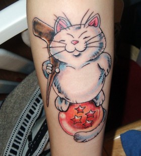 Cat from dragon ball tattoo