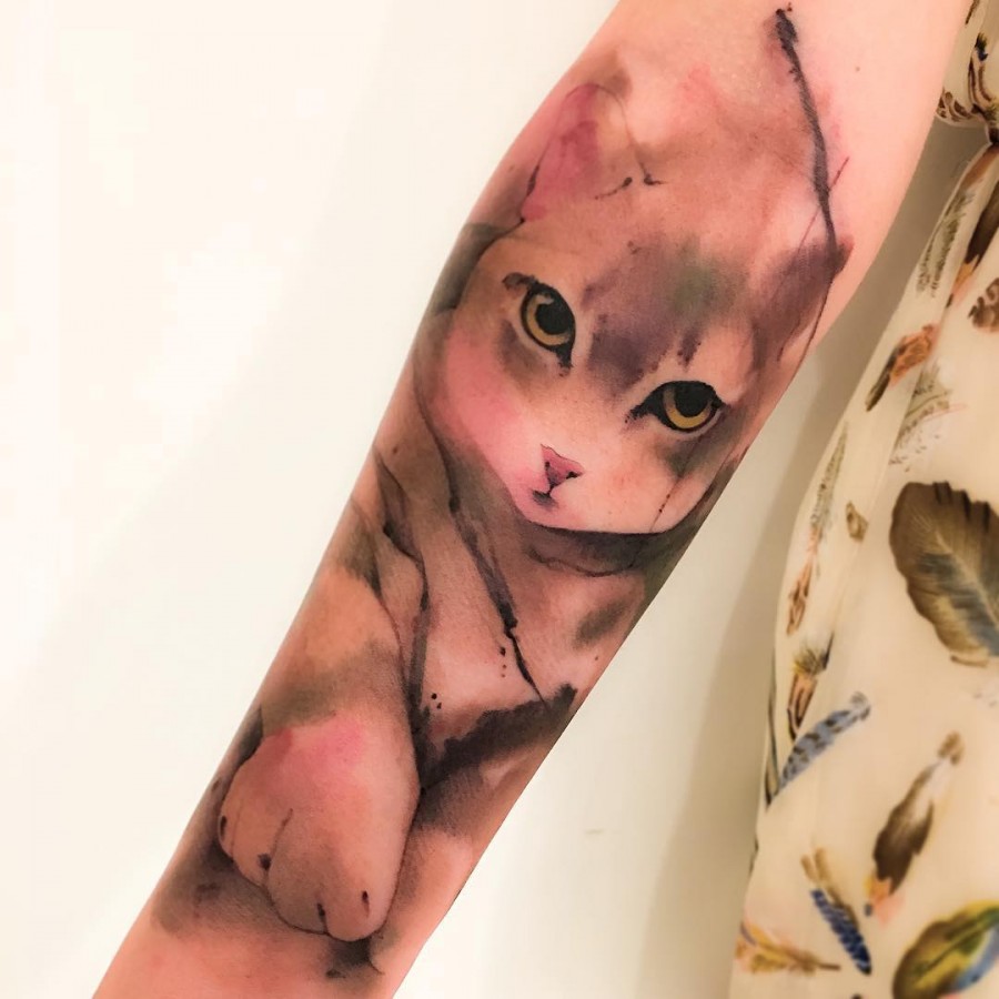 Watercolor Sleeve Tattoos