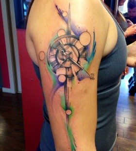 Clock watercolor tattoo. By Justin Nordine Clock watercolor tattoo. By Justin Nordine