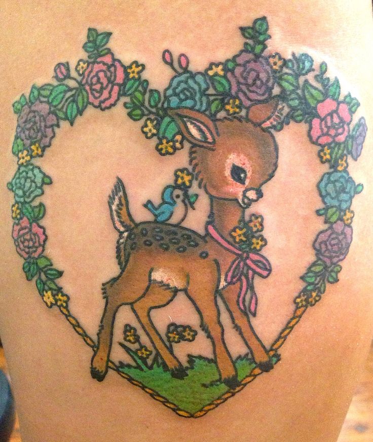 Colorful lovely tattoo by lauren winzer
