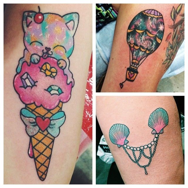 Colorful pictures tattoo by lauren winzer