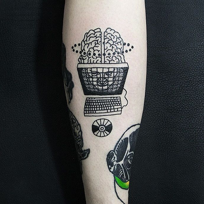 Computer tattoo by Dase Roman Sherbakov