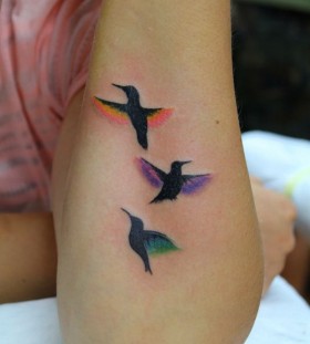 Cool birds family love tattoo