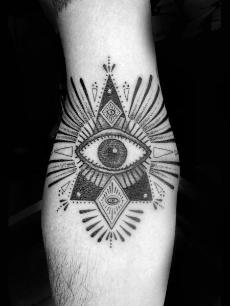 Cool black egyptian eye tattoo