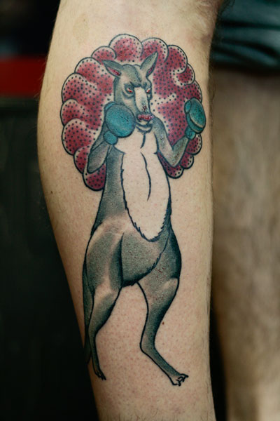 Cool boxing kangaroo tattoo