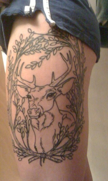 Cool deer leg tattoo