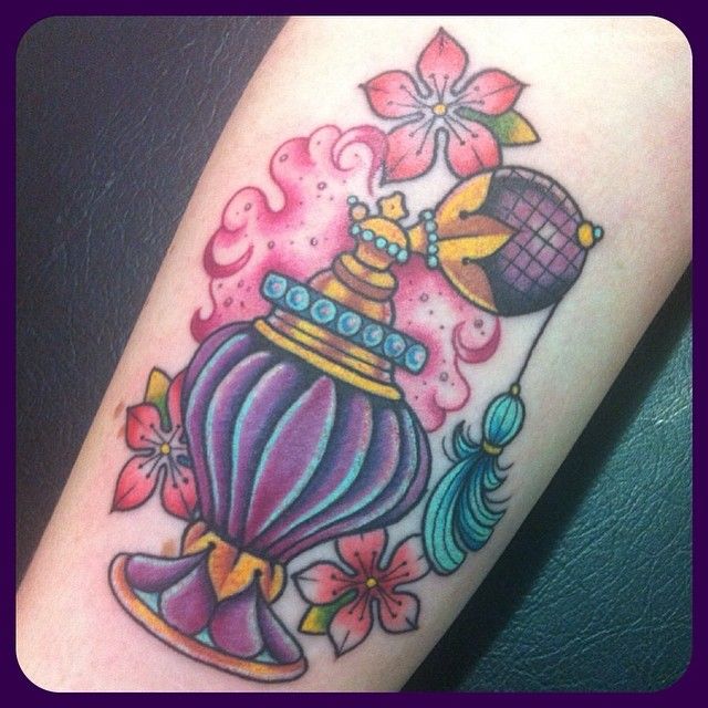 Cool flowers bottle tattoo