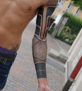 Cool full arm tattoo by Gerhard Wiesbeck