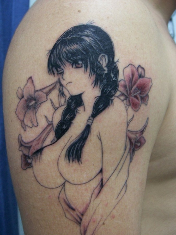 Cool girl’s anime tattoo