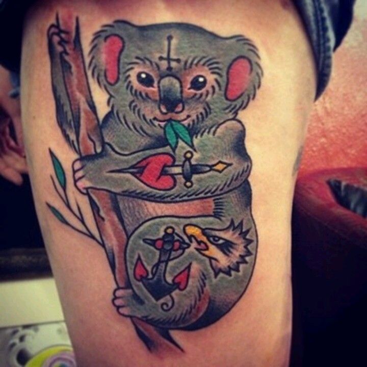 Cool koala bear tattoo