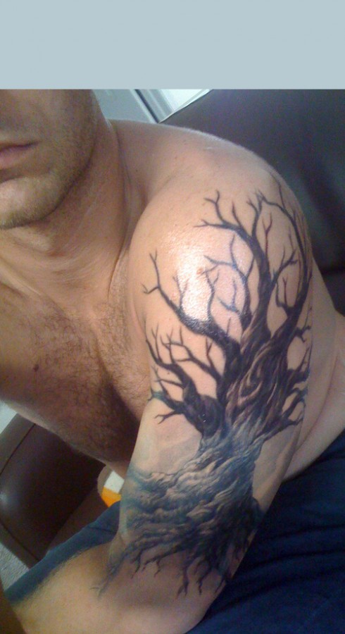 Cool oak tree arm tattoo