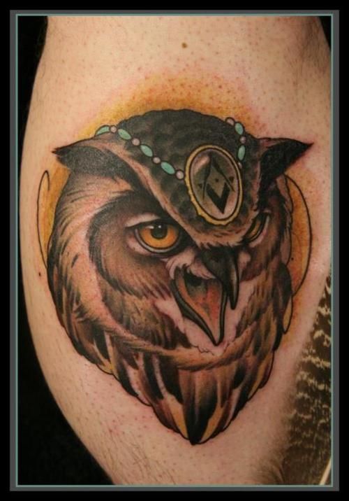 Cool owl tattoo design