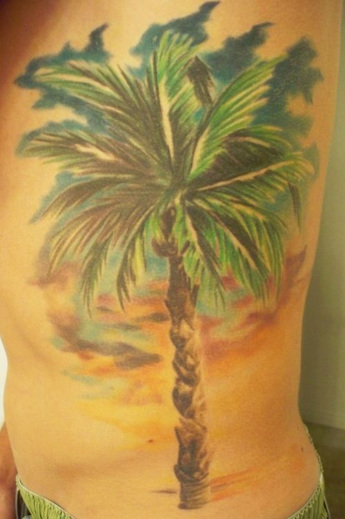 Cool palm tree tattoo