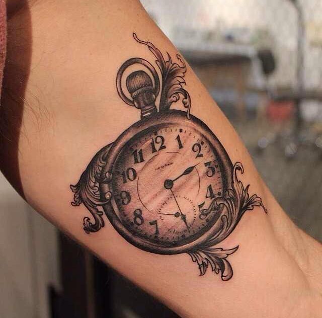 Cool pocket watch tattoo