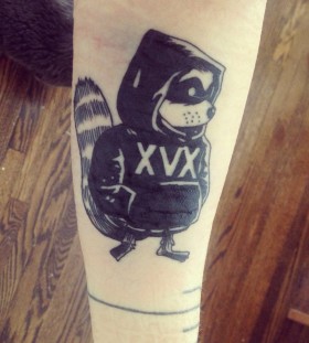 Cool raccoon arm tattoo