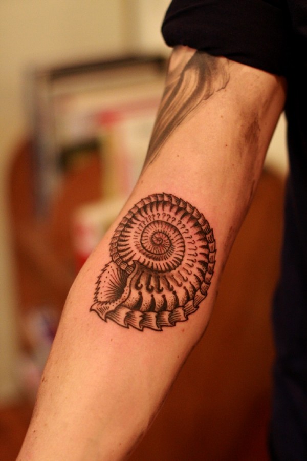 Cool shell arm tattoo