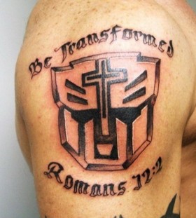 Cool transformers logo tattoo