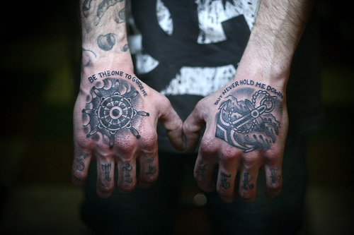 Cool wheel hand tattoo