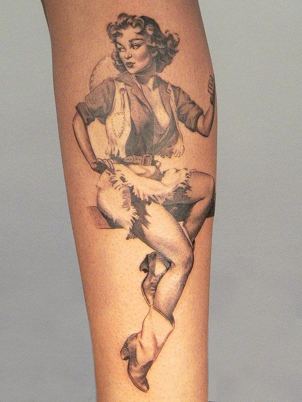 Cowgirl tattoo by Xavier Garcia Boix