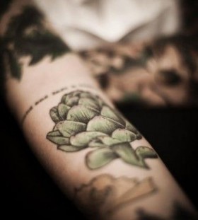 Crazy green food tattoo