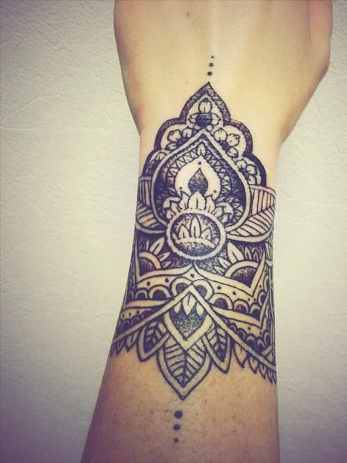 Creative black wrist tattoo