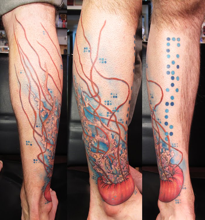 Creative jellyfish arm tattoo